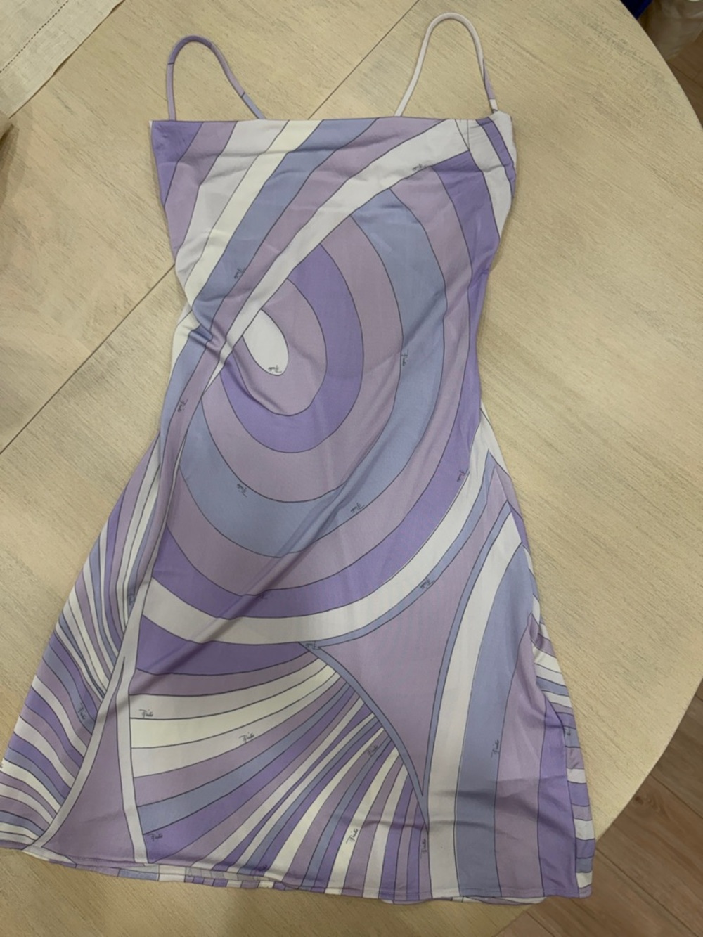 Emilio Pucci Lavender and White Spiral Slip Dress